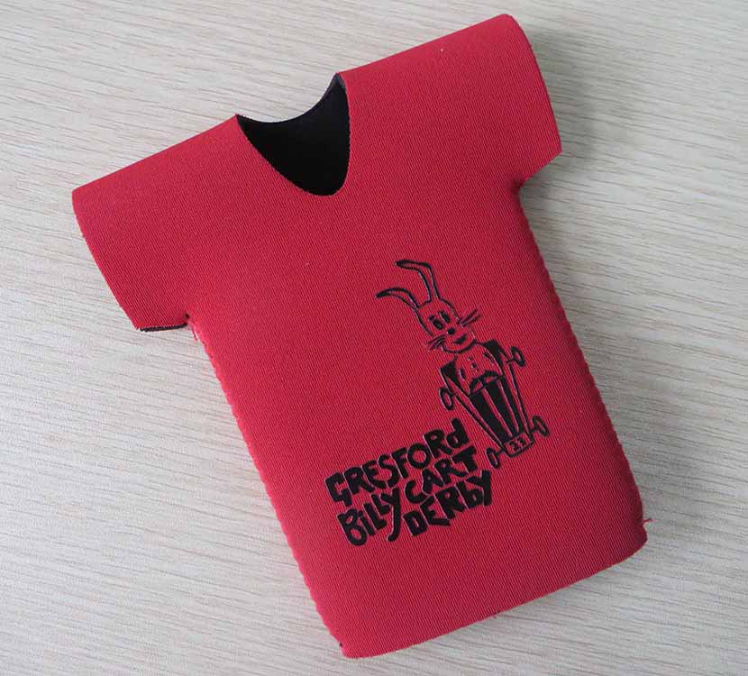 T-shirt shape neoprene beer bottle cooler