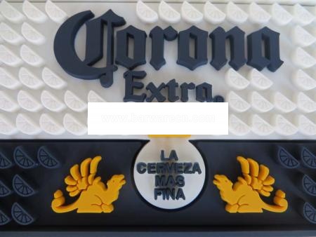 Estera de barra de pvc corona con logotipo en relieve 