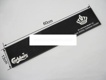 Estera de servicio de bar de pvc negro personalizado con logotipo 3d 