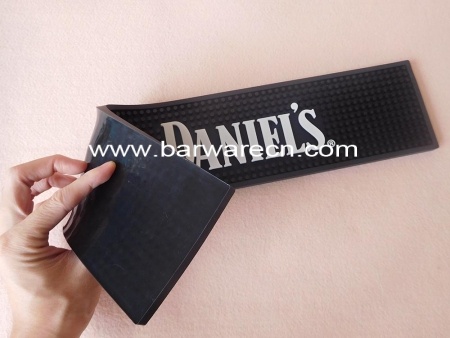 Estera de servicio de barra de pvc negro daniels 