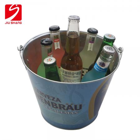 Cubo de hielo de la hojalata de la impresión a todo color con el abrebotellas 