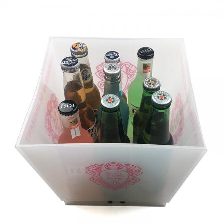 cubo de cerveza led de siete colores cuadrados 