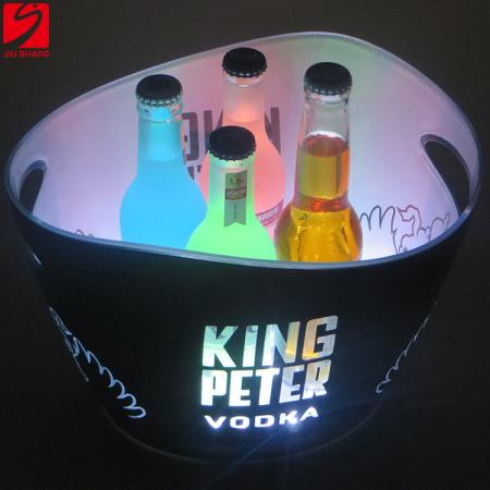 cubo de hielo de cerveza led con dos asas 