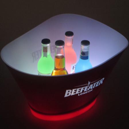 Cerveza led enfriador de cubo con logo de hueco 