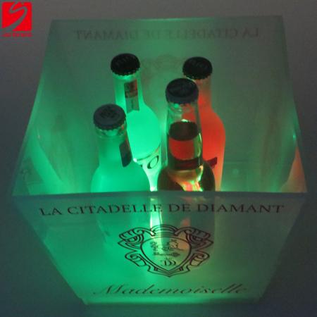 cubo de cerveza led de siete colores cuadrados 