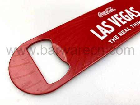 Coca cola acero inoxidable pvc rojo recubrimiento plano abrebotellas 