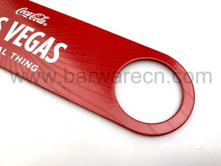 Coca cola acero inoxidable pvc rojo recubrimiento plano abrebotellas 