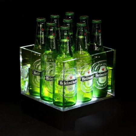 Cubo de hielo de cerveza acrílico extra grande al por mayor con asa para vino 