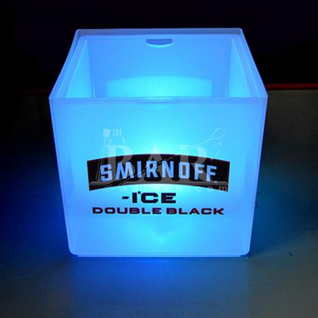 enfriador de hielo de cubo de cerveza led azul cuadrado oem 