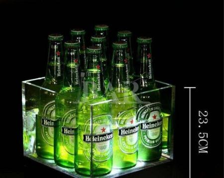 Cubo de hielo de cerveza acrílico extra grande al por mayor con asa para vino 