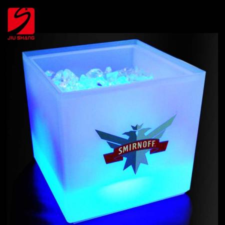 enfriador de hielo de cubo de cerveza led azul cuadrado oem 