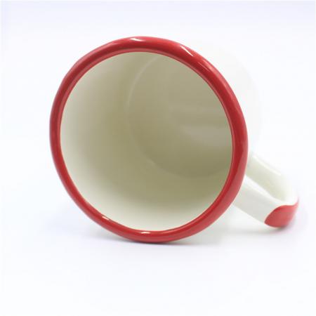 tazas de café esoresso de esmalte blanco liso 