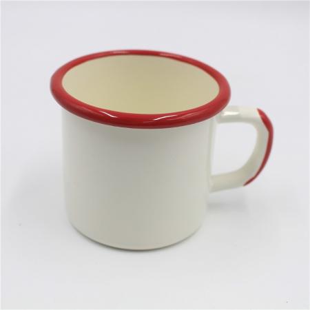 tazas de café esoresso de esmalte blanco liso 