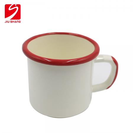 tazas de café esoresso de esmalte blanco liso 