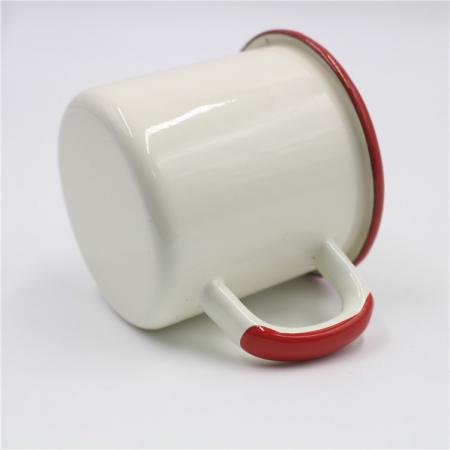 tazas de café esoresso de esmalte blanco liso 