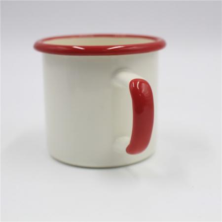 tazas de café esoresso de esmalte blanco liso 