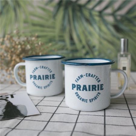 taza de café de esmalte clásico con capa de polvo y taza para beber en stock 