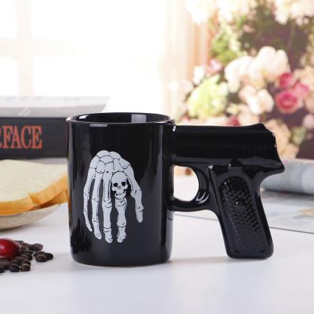 2019 nueva pistola agarre tazas de café taza divertida pistola taza leche taza de té oficina creativa taza de café de cerámica drinkware 