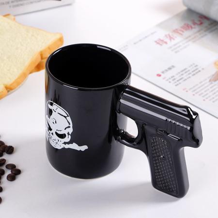 2019 nueva pistola agarre tazas de café taza divertida pistola taza leche taza de té oficina creativa taza de café de cerámica drinkware 