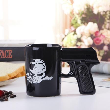 2019 nueva pistola agarre tazas de café taza divertida pistola taza leche taza de té oficina creativa taza de café de cerámica drinkware 