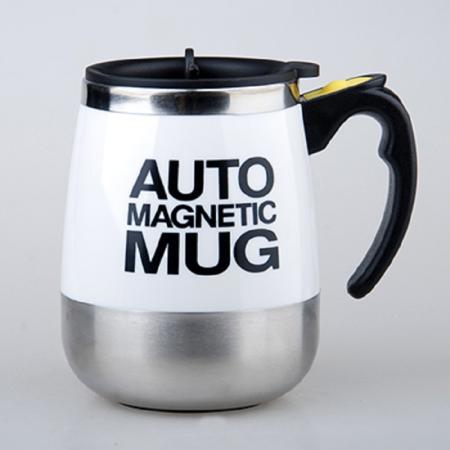 Taza de agitación automática magnética de acero inoxidable 304, taza de café giratoria magnética, taza de leche en polvo, logotipo personalizable 