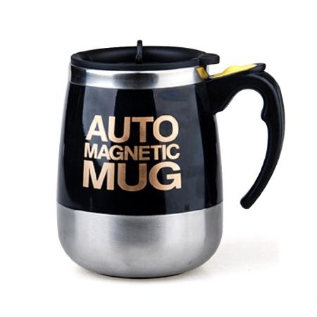 Taza de agitación automática magnética de acero inoxidable 304, taza de café giratoria magnética, taza de leche en polvo, logotipo personalizable 