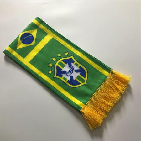 copa mundial copa de algodón de algodón bufanda personalizada brasil fútbol bufanda recuerdo poliéster bufanda transferencia de calor 