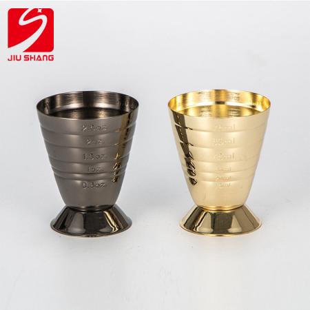 Vaso de medición mágico de acero inoxidable de 75 ml, agitador de barra de escala interior y exterior, taza de medición de escala de utensilios de mezcla creativa 